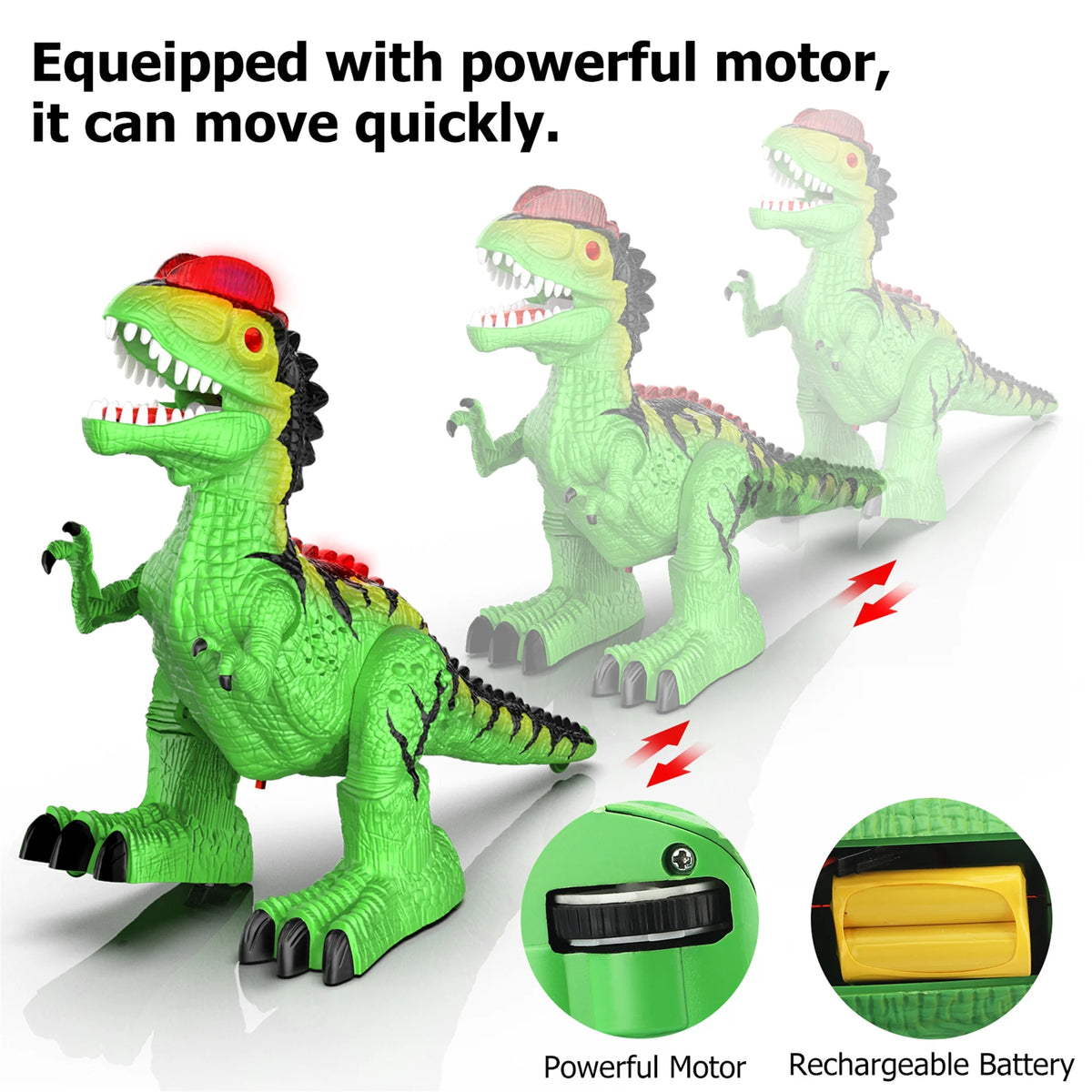 Green RC Giant Dinosaur Robot Toy with 360° Rotation B30913