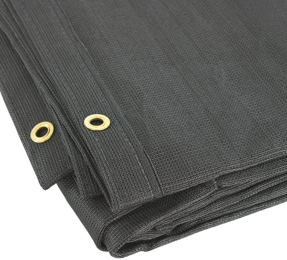 Black Knitted Mesh Tarp with Grommets 8 Ft x 12 Ft. U2553