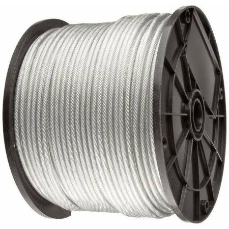 Vinyl Coated Stainless Steel 304 Cable Wire Rope 7x19, Clear, 1/8 inch - 3/16 inch (250 ft) X18008