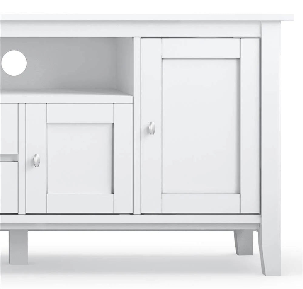 Solid Wood TV Media Stand in White Q6833