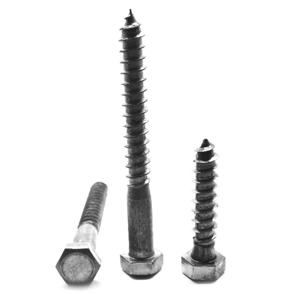 5/16x22-9 x 5x22 Hex Lag Screw Low Carbon Steel Plain Finish E190030