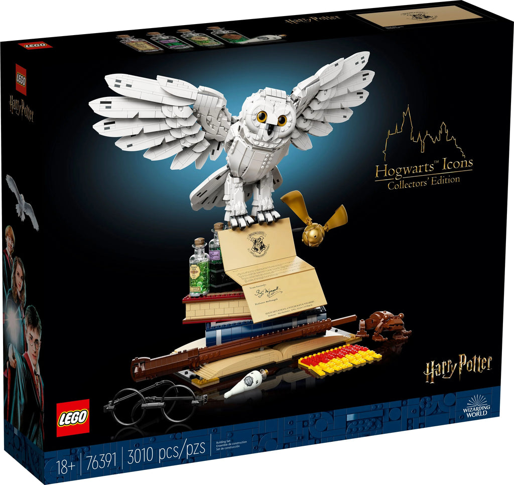 LEGO Harry Potter Hogwarts Icons Collectors' Edition Hedwig Owl Model with 3 Exclusive Golden Minifigures I514969
