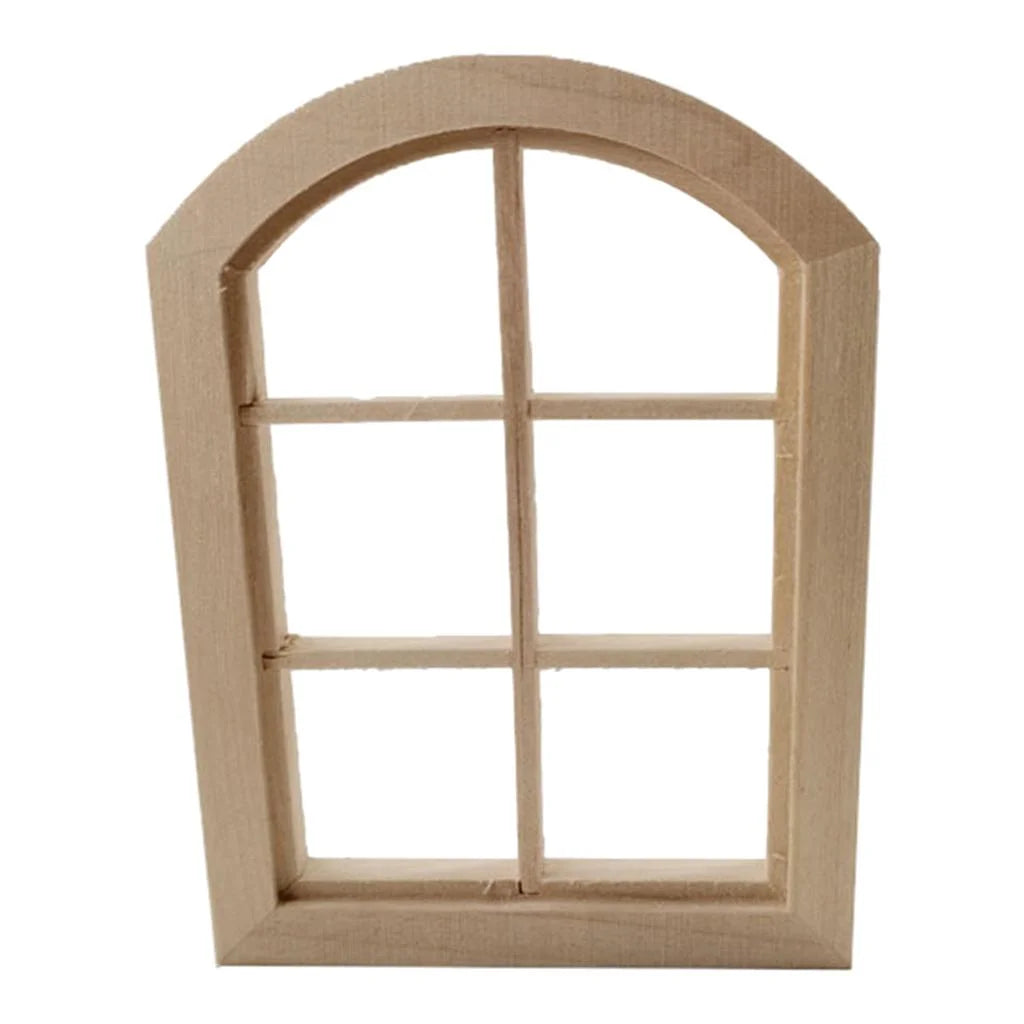 Unpainted 6 Panel Window Doll House Miniature D58418