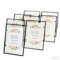 Black Pressed Glass 5 x 7 Photo Frame 8-Pack with Stands Q489