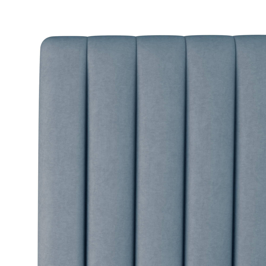 Light Blue Velvet Twin Headboard J741