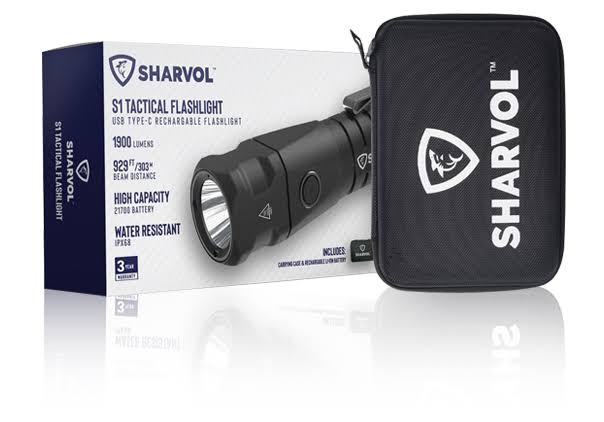 Tactical Rechargeable Flashlight with Hostler and Battery P8661
