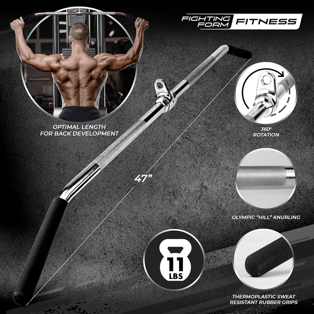 LAT Pull Down Bar, 600LB HD Max, Wide 47” Wingspan, Knurled Grips, Pack of 2 B501