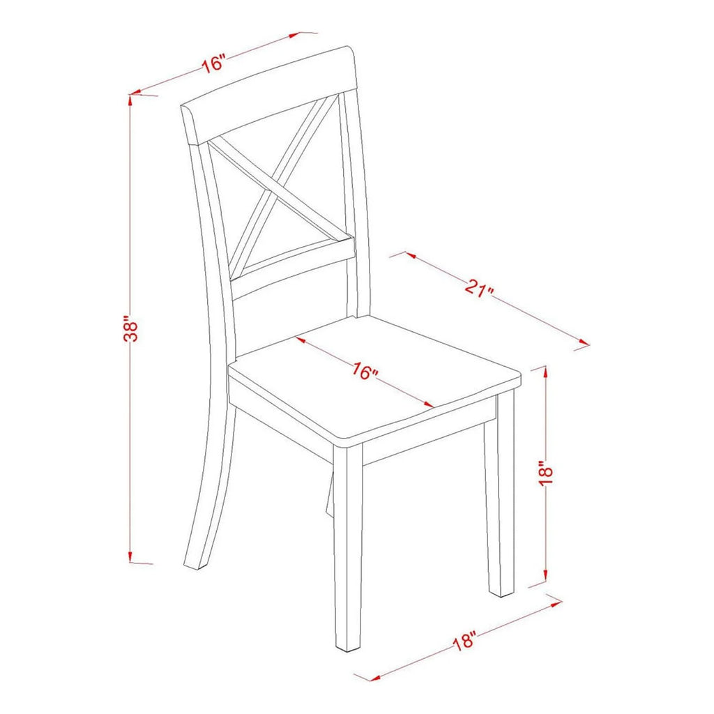Black And Cherry Finish Wood Seat Chair I317
