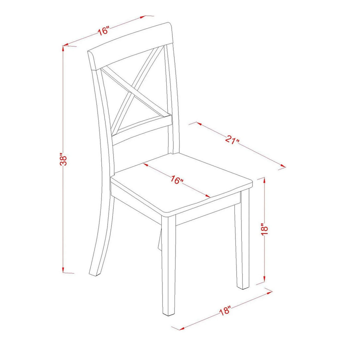Black And Cherry Finish Wood Seat Chair I317