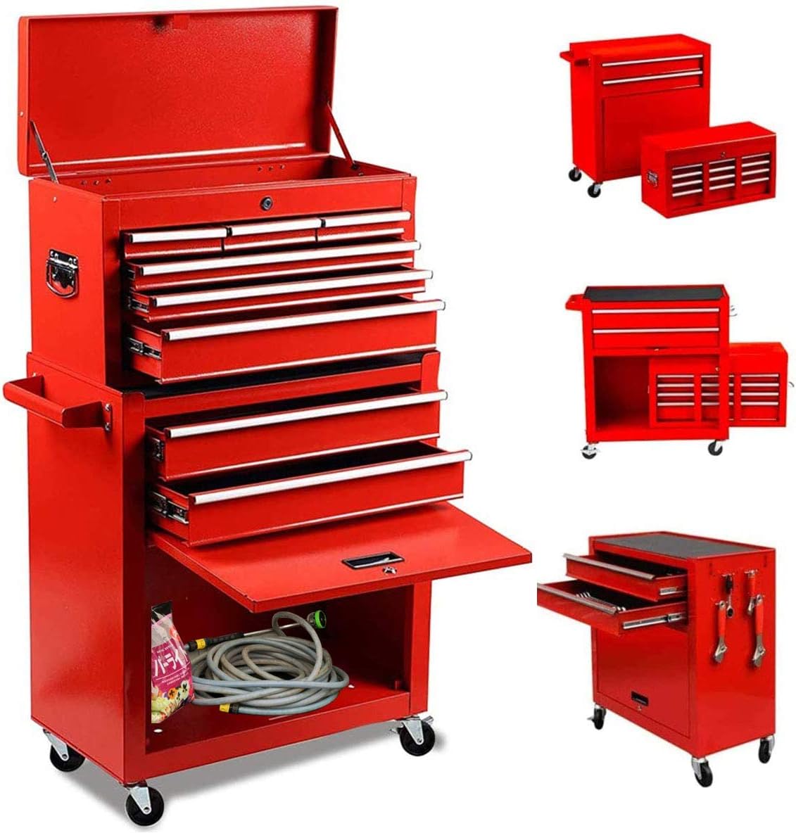 Red 8-Drawer Rolling Tool Chest with Lock D245491