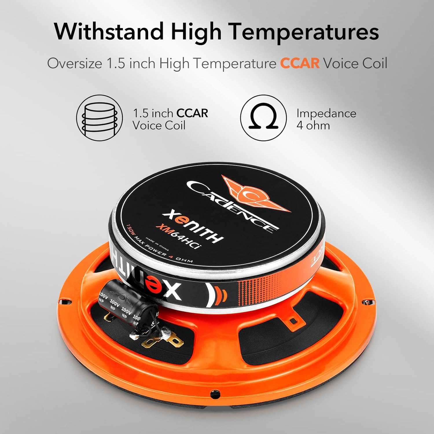 6.5 Inch 4 Ohm 150 Watts Max Power Midrange Car Speaker with Grill Pack of 2 H782