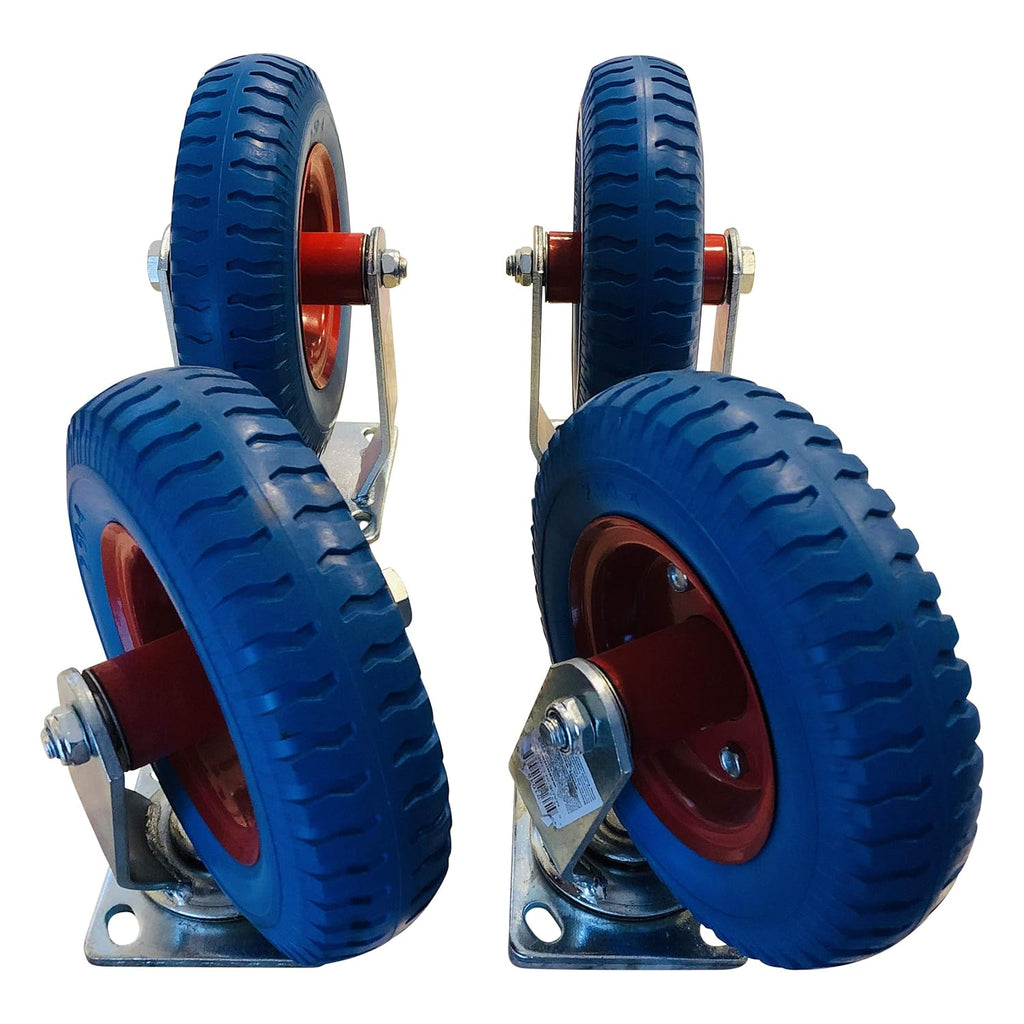 4 Pack 8” Flat Free Casters J16599