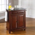 Mahogany Solid Black Granite Top Portable Kitchen Island A846