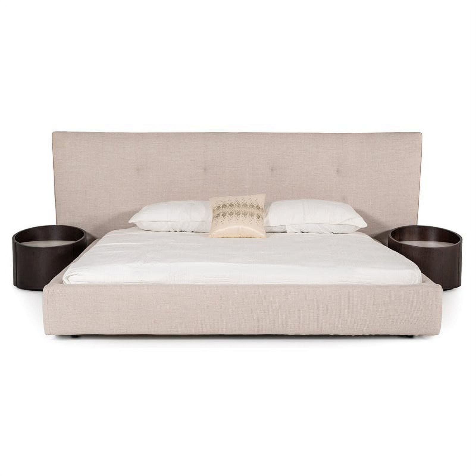 Beige Cotton & Polyester Fabric Bed S83505
