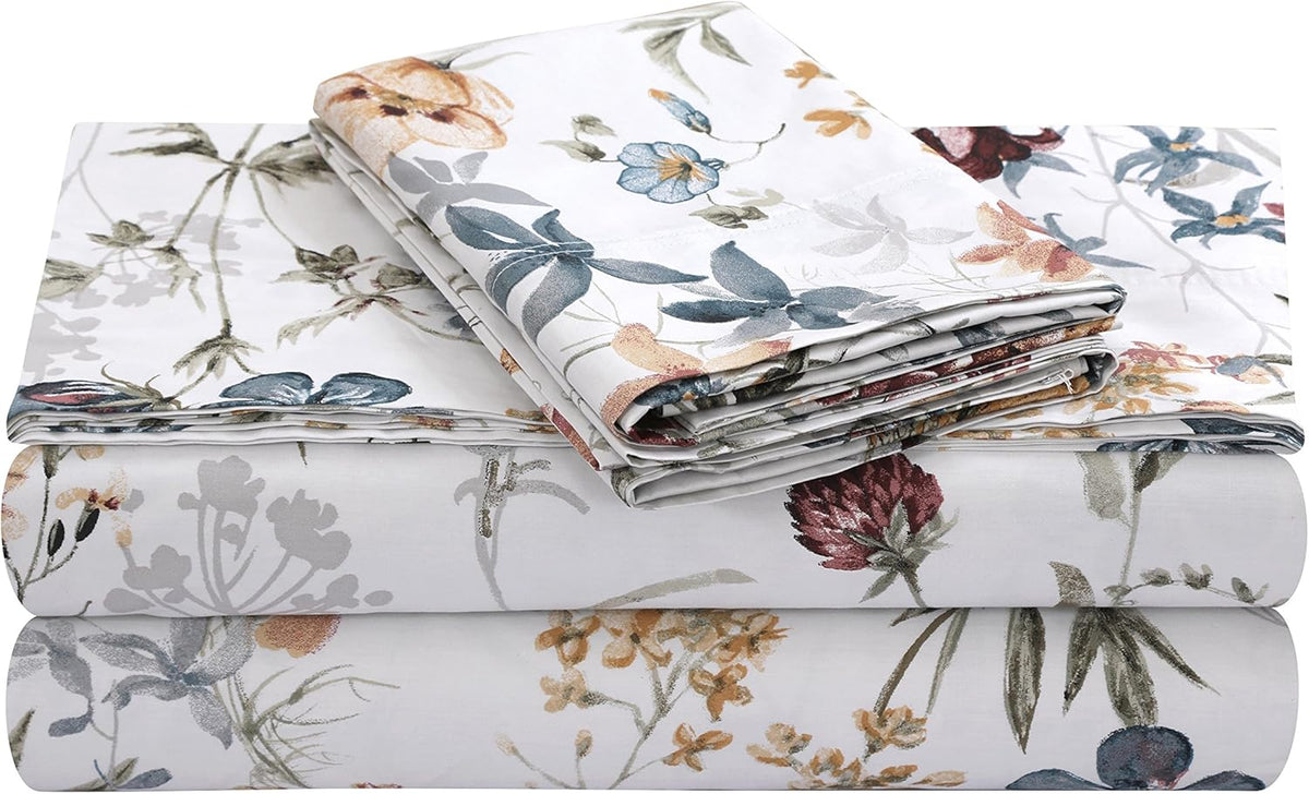 Cal King Cotton Printed Sheet Set C405