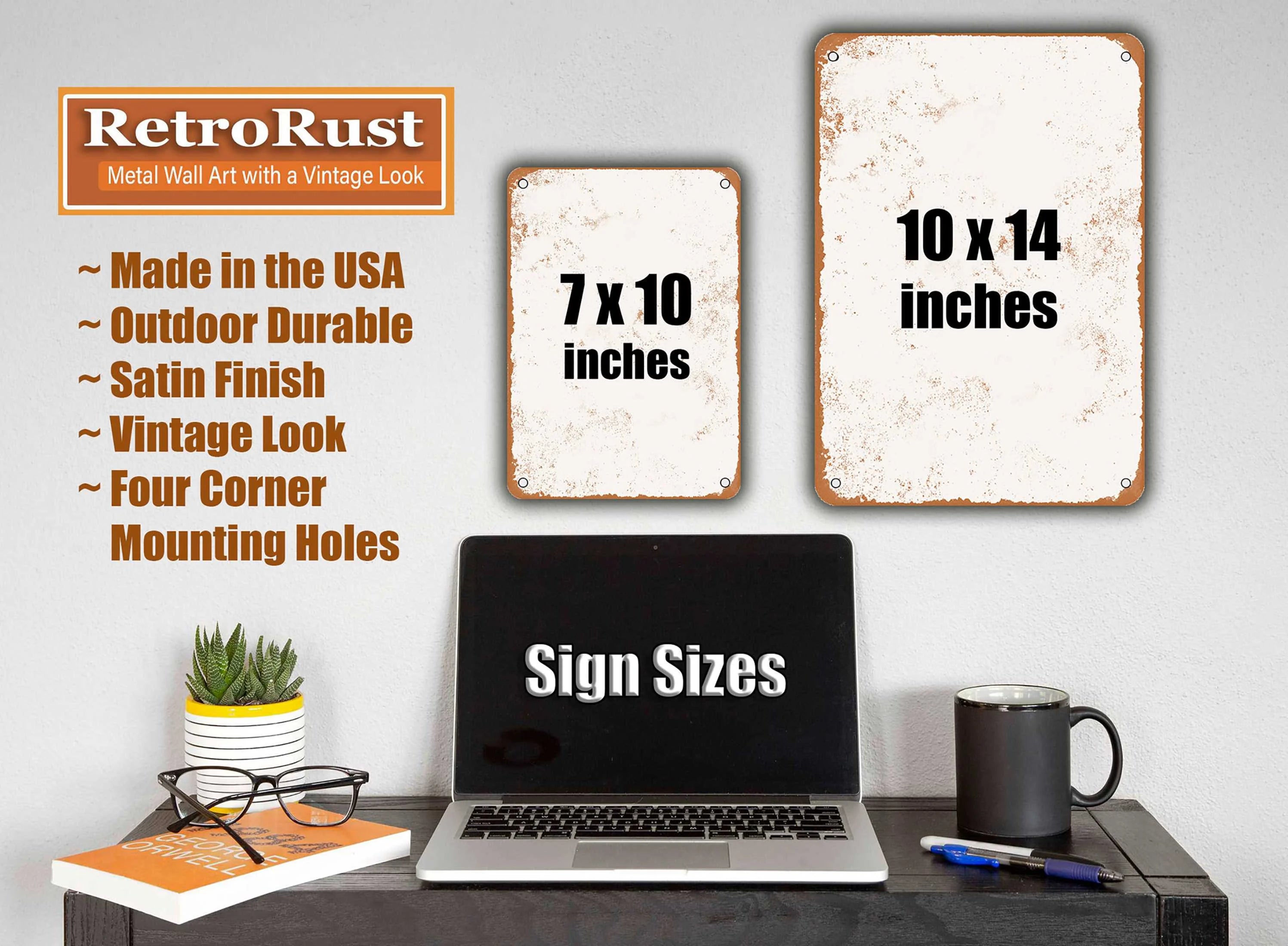 Vintage Rusty Look Metal Sign L987718
