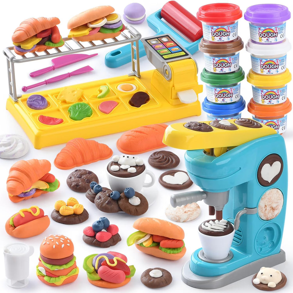 Multicolor Playdough Coffee Maker Toy Set P9376
