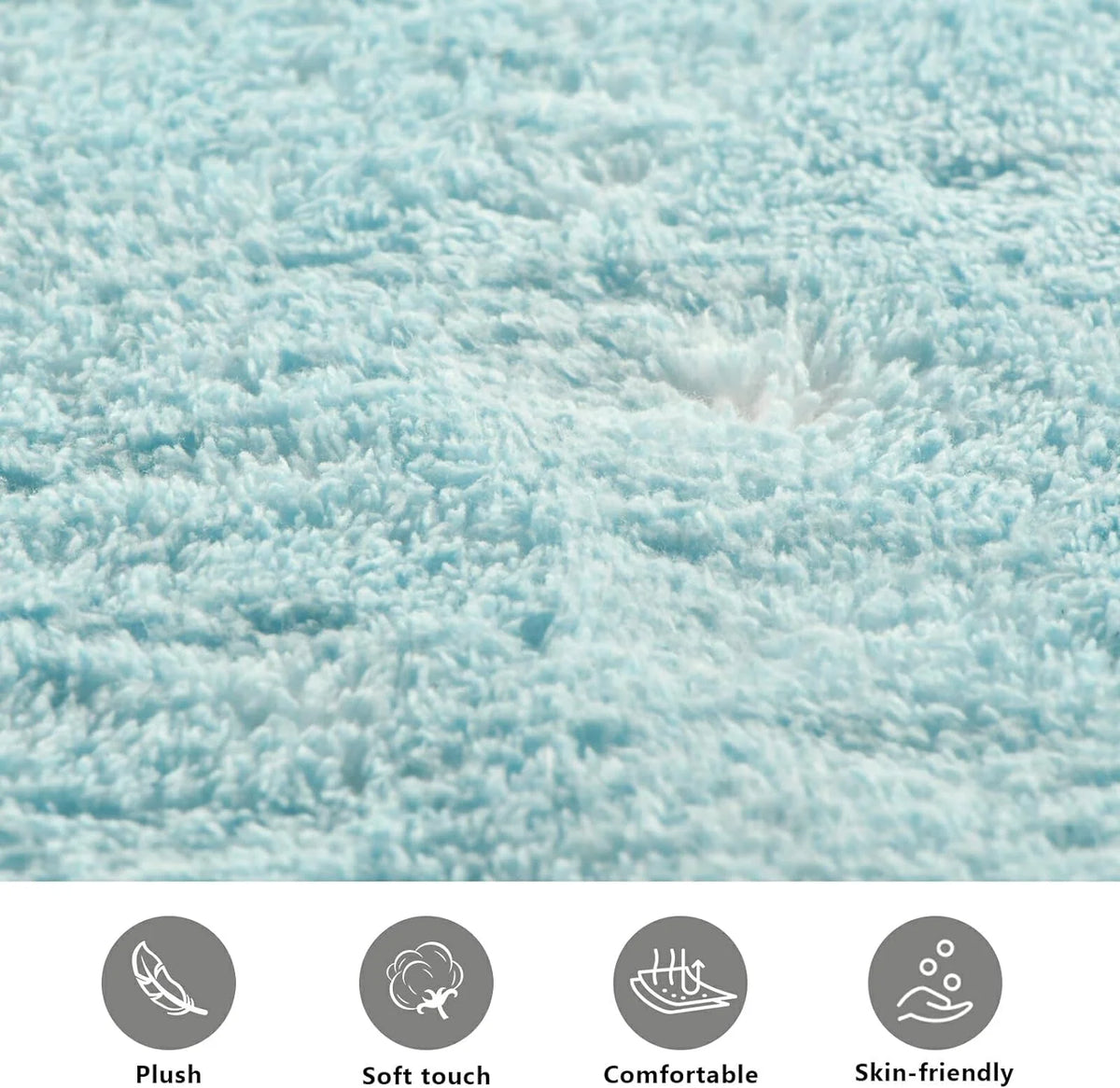 Non Slip Quick Dry Shaggy Bath Mat 39x20 in T483