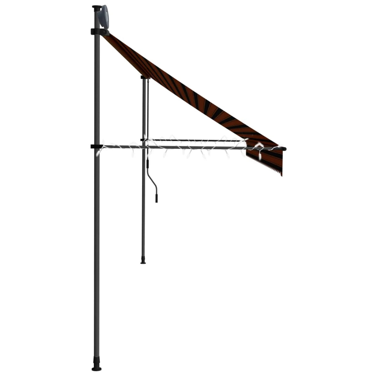 Manual Retractable Awning with Orange and Brown T842