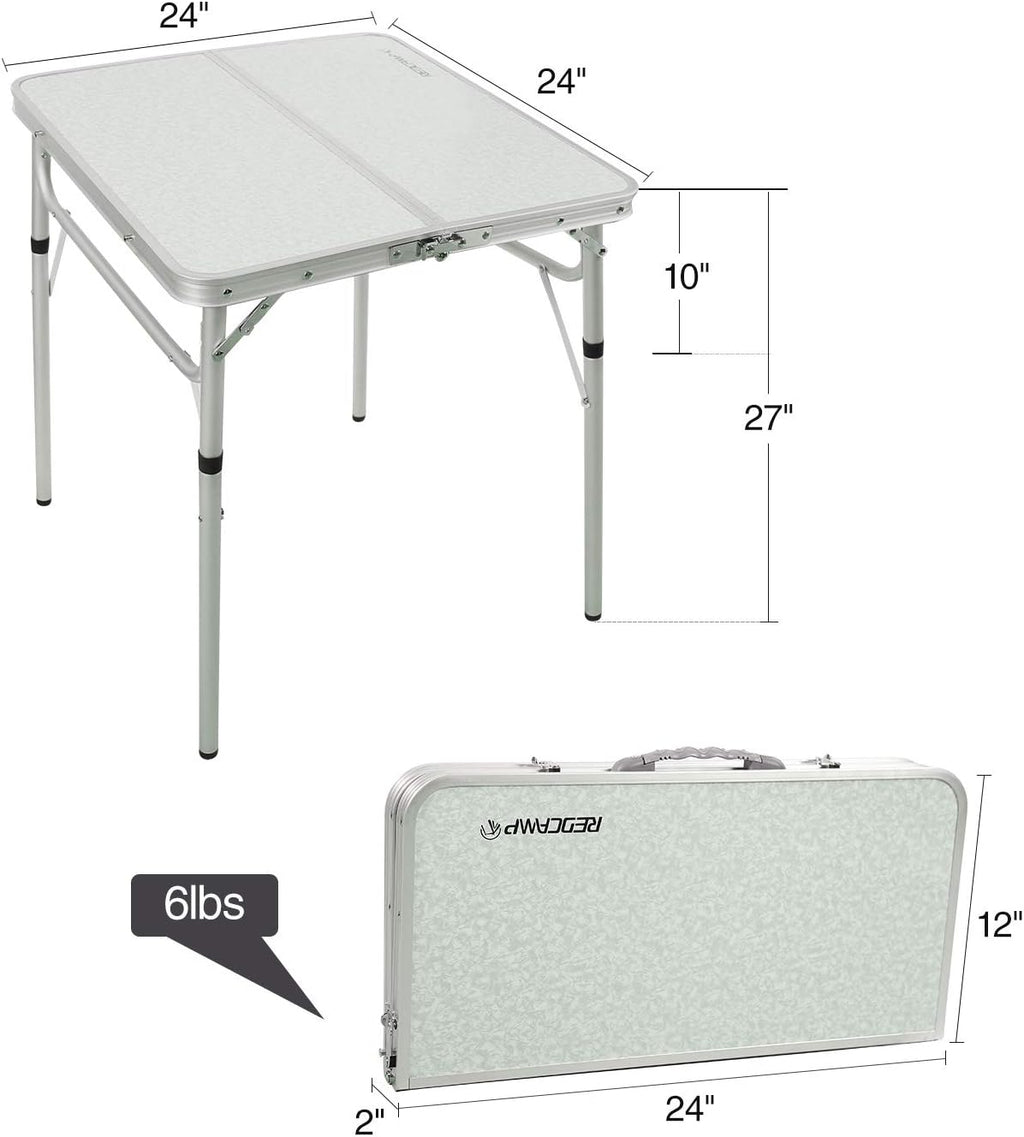 White 36 x 24 inch Aluminum Folding Camping Table S166