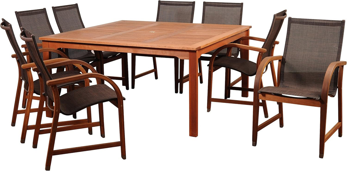 5-Piece Eucalyptus Round Dining Set B662811