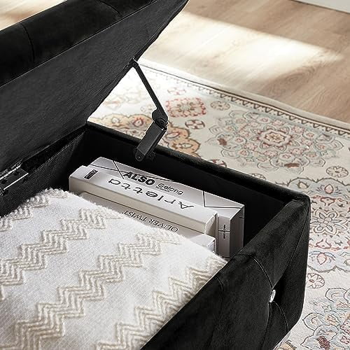 Velvet Flip Top Entryway Bench Seat with Safety Hinge F236736