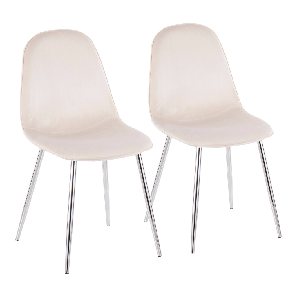 Cream Velvet Pebble Chair Set of 2 C529