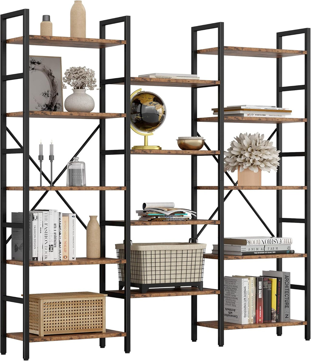 6 Tiers Industrial Bookshelf with Metal Frame M230225