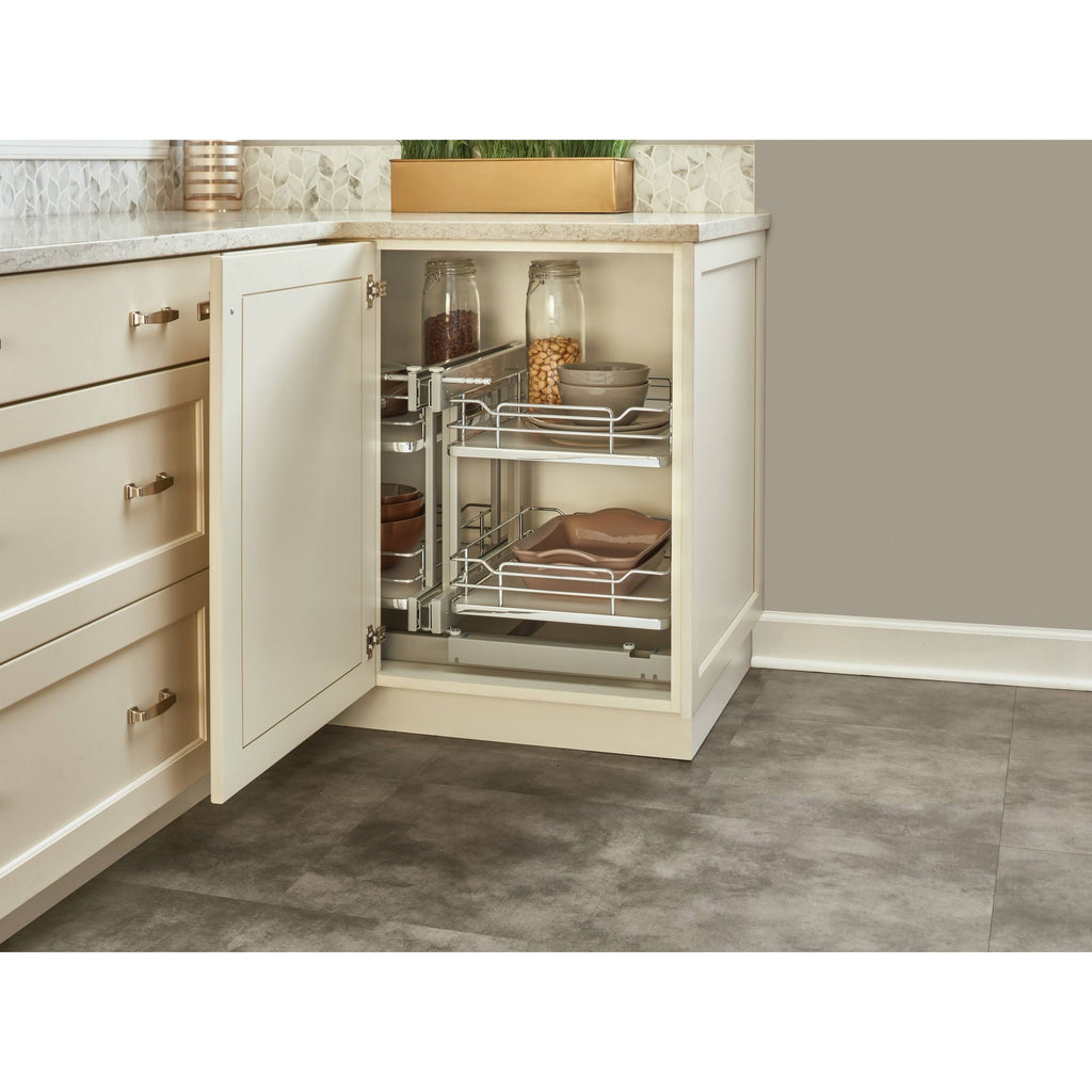 Gray Blind Corner Organizer Soft-Close X46949