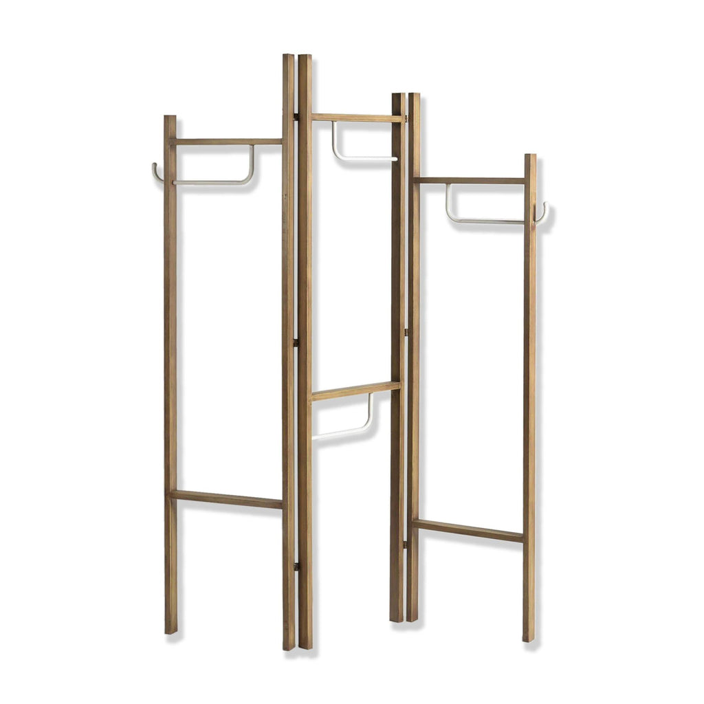 3 Panel Brown Metal Hallstand Screen Q58329