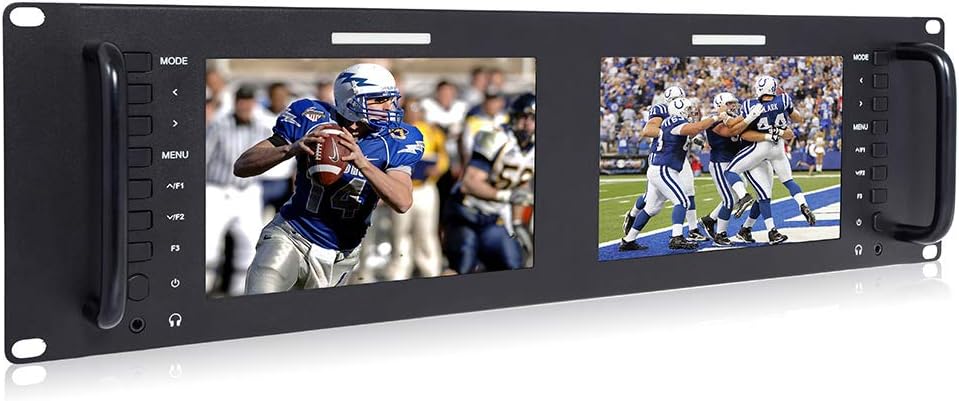 Dual 7 Inch 3RU Broadcast SDI Rack Mount Monitor IPS 1280x800 HD LCD Screen 3G SDI HDMI AV Input and Output K6383