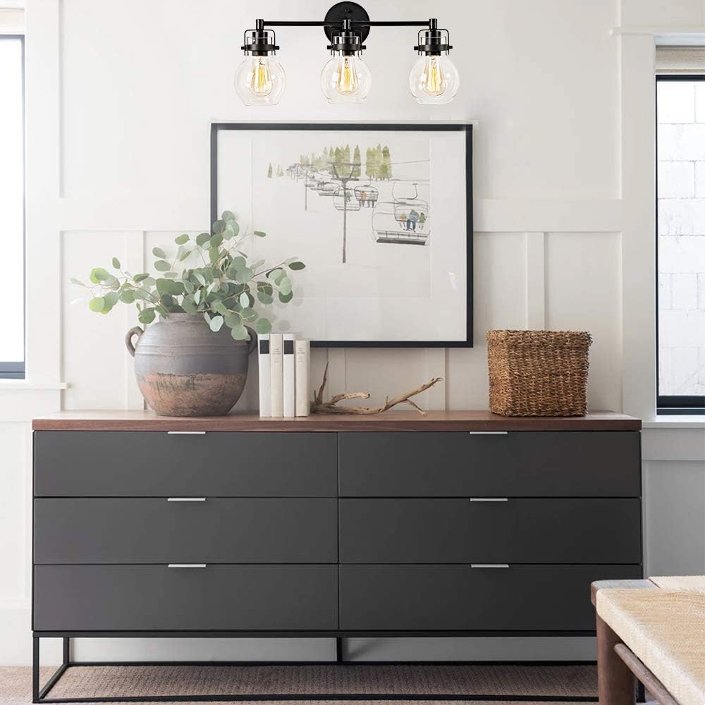 2 Light Black Metal Wall Sconce Lamp Fixture P6061