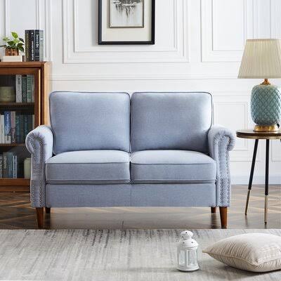 Linen Rolled Arm Loveseat K381