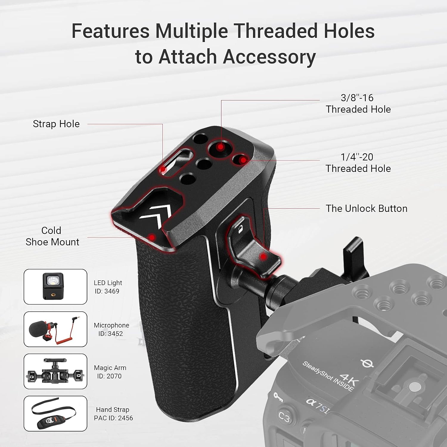 Push-Button Rotating NATO Handle with Built-in NATO Rail L379