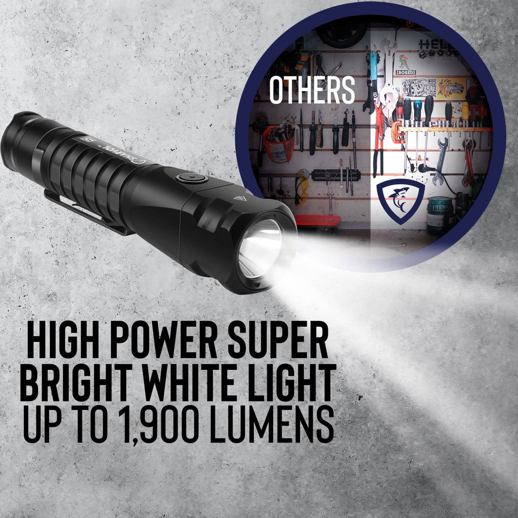 Tactical Rechargeable Flashlight with Hostler and Battery P8661