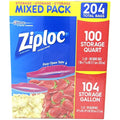 204 Count Gallon & Quart Double Zipper Storage Bags D963