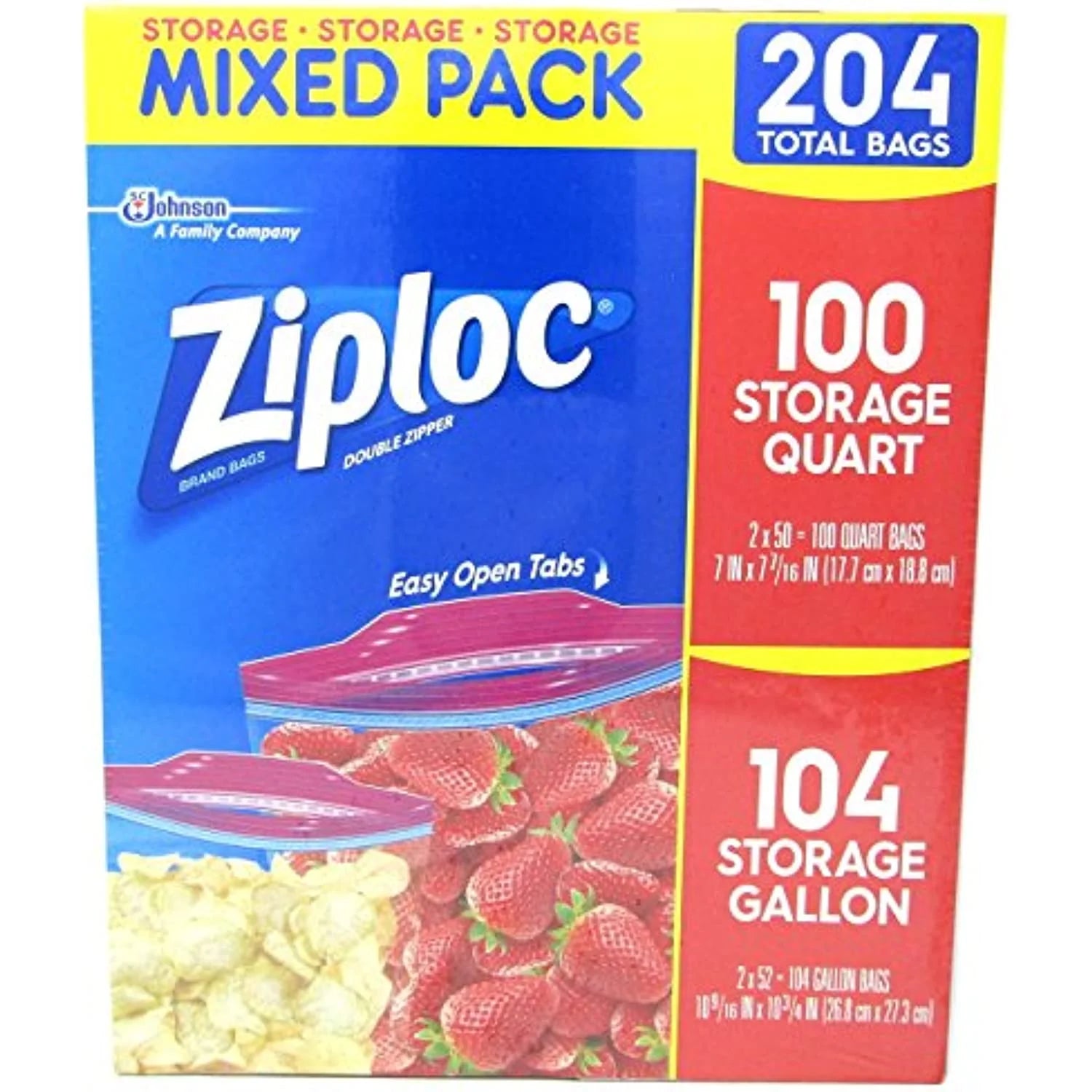 204 Count Gallon & Quart Double Zipper Storage Bags D963