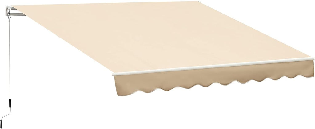10' x 8' Manual Retractable Awning with UV Protection, Red K208435