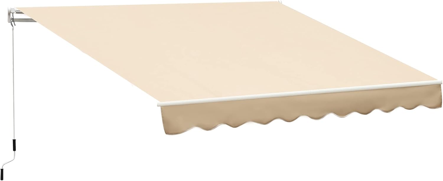 10' x 8' Manual Retractable Awning with UV Protection, Red K208435