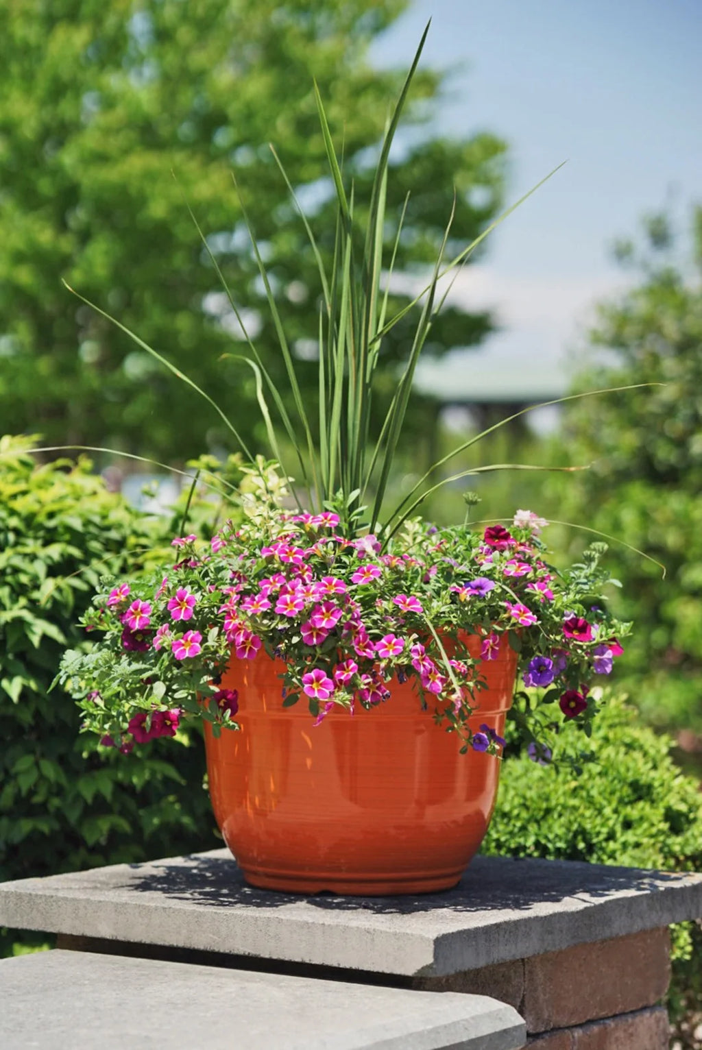 Bright Orange 15" Plastic Planter B72923