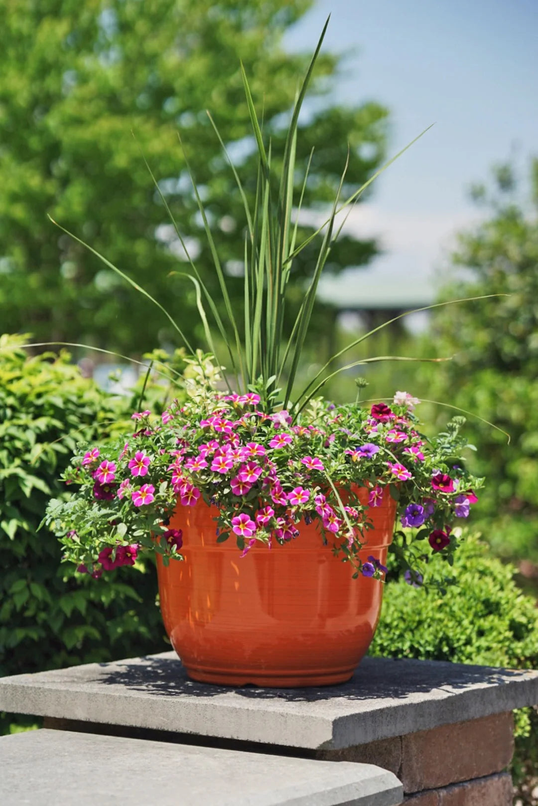 Bright Orange 15" Plastic Planter B72923