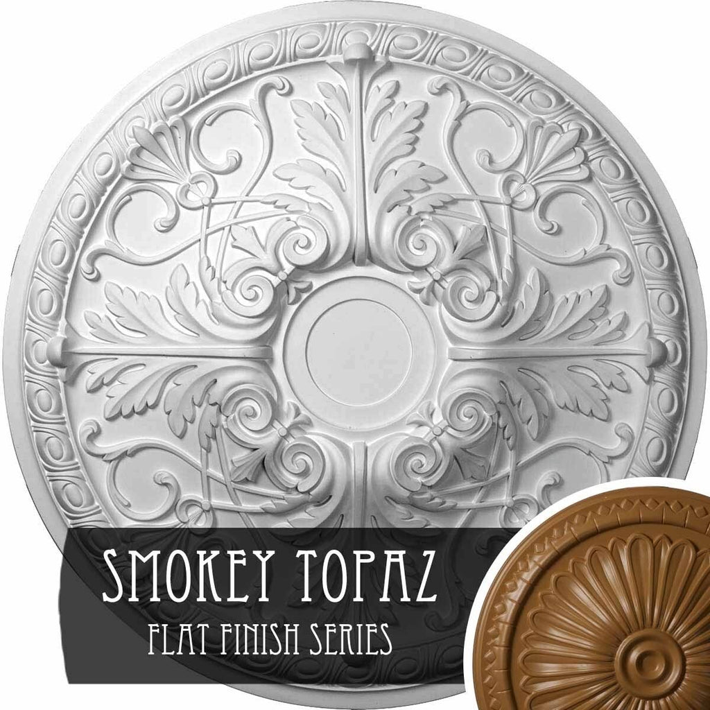 26x22OD x 3x22P Hand-Painted Smokey Topaz Ceiling Medallion C47937