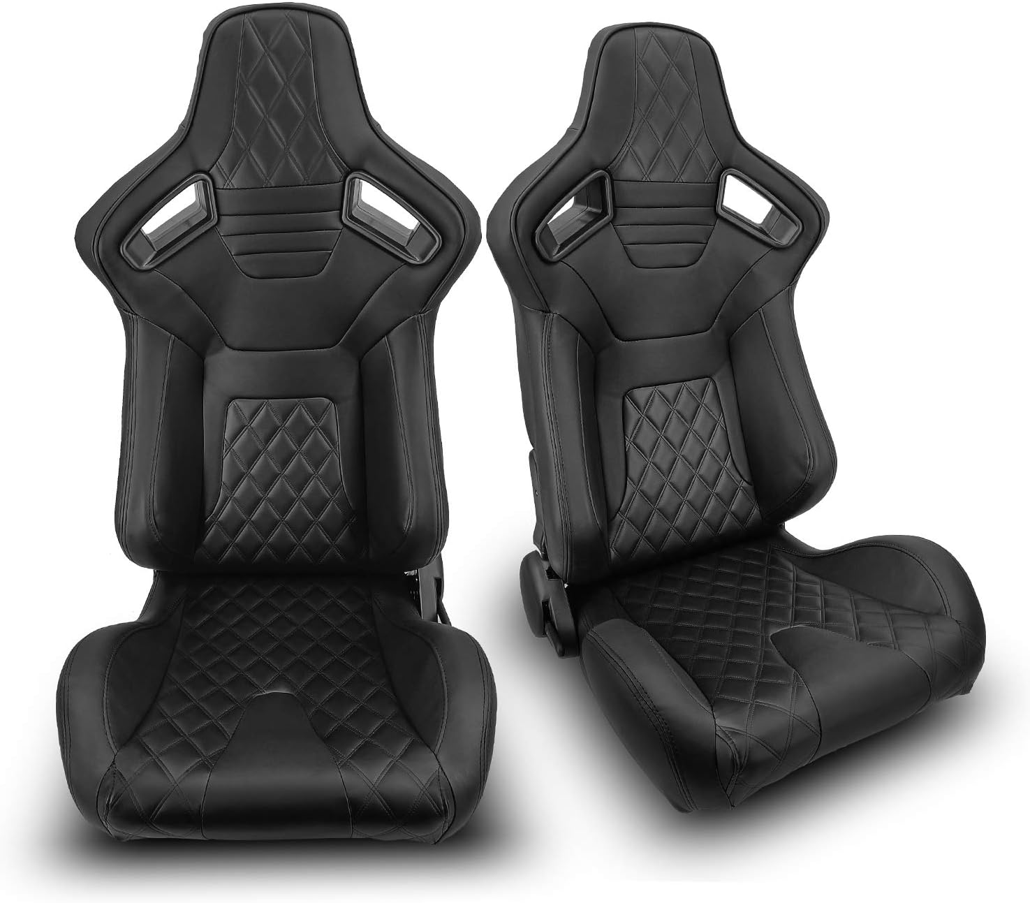 1 Pair Black PVC Racing Bucket Seats T161643