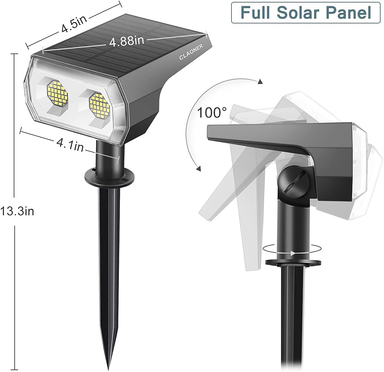 4 Pack Cold White Solar Landscape Spotlights N20602