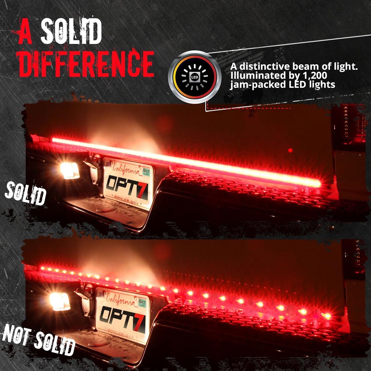 60" Redline Triple LED Tailgate Light Bar with Sequential Red Turn Signal G811