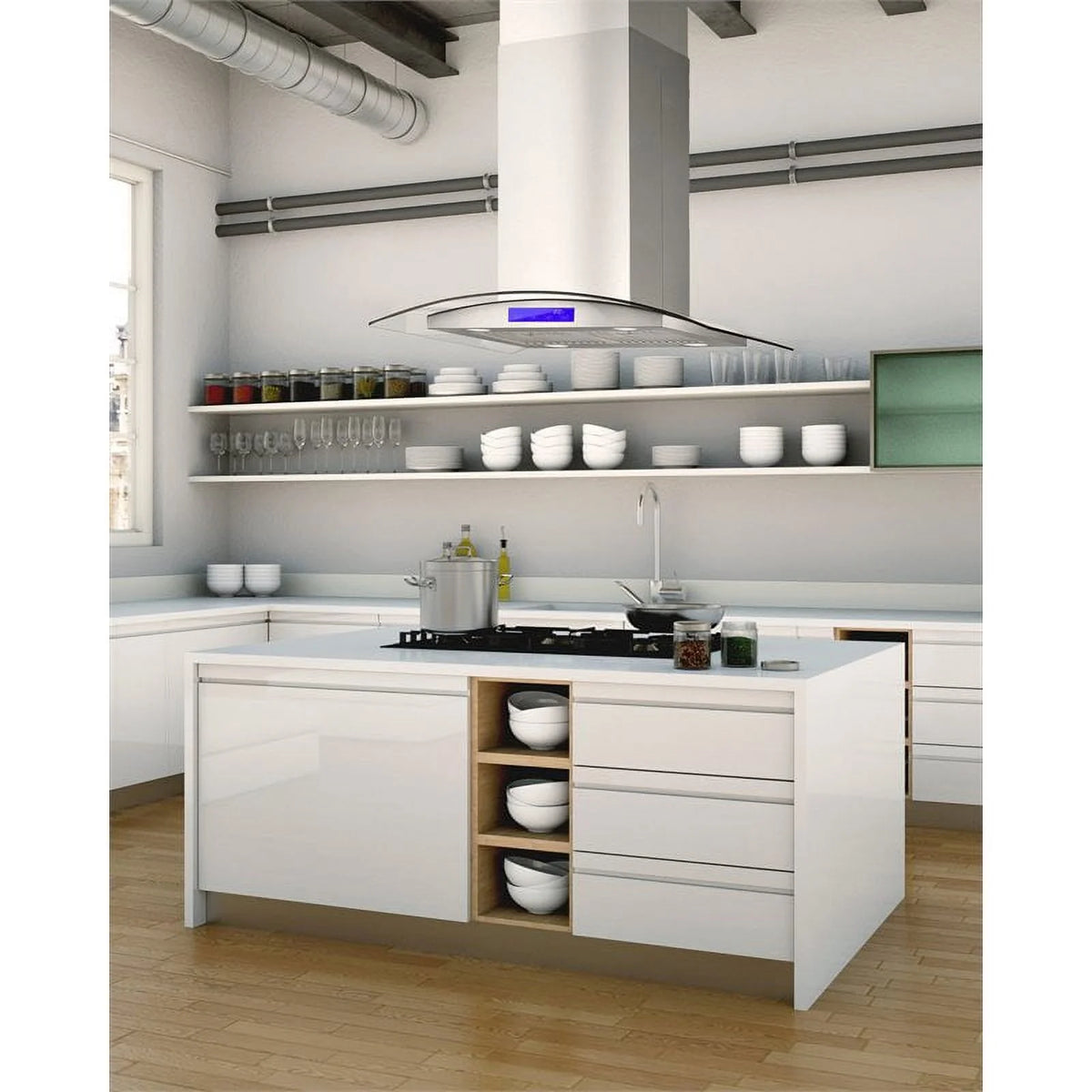 30" 380 CFM Ducted Island Range Hood in Stainless Steel G426