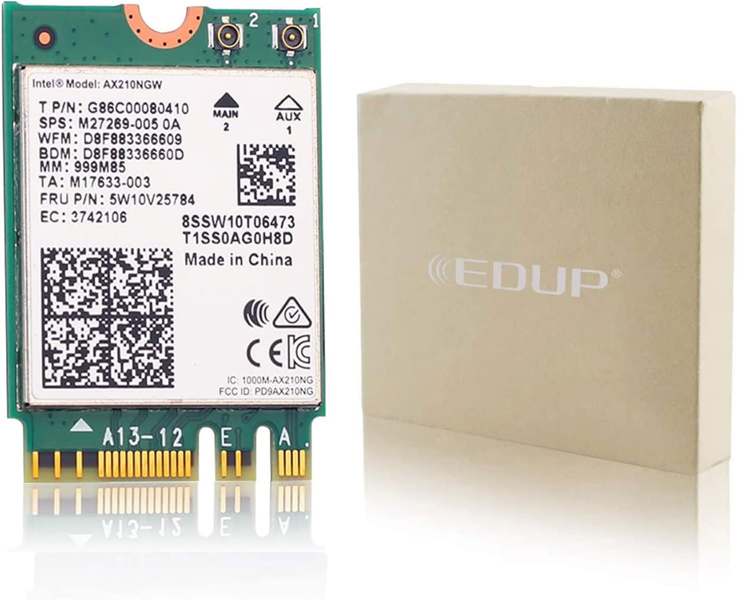 WiFi 6E Card AX210 Bluetooth 5.2 Tri-Band 5400Mbps Wireless Module for Laptop Z34358