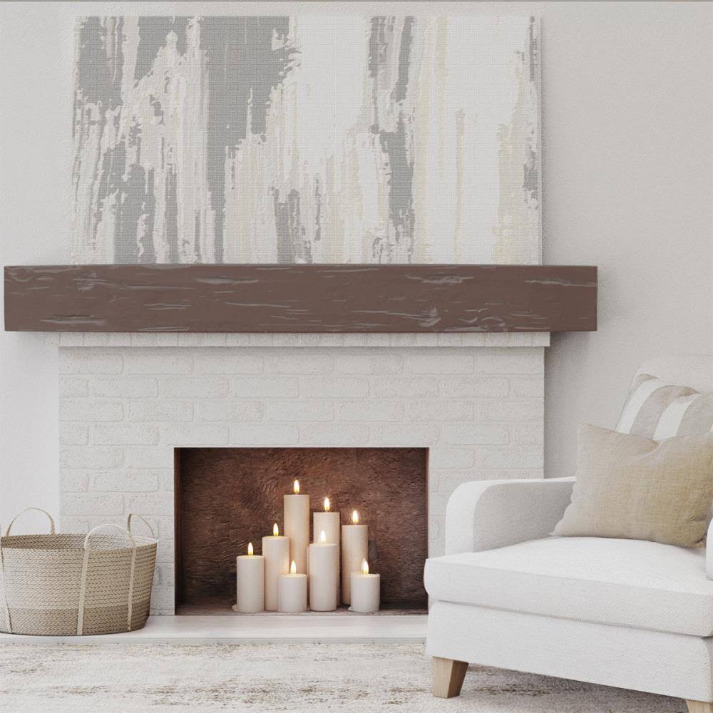 Aged Pecan Faux Wood Fireplace Mantel Y805925