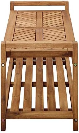 Brown Acacia Wood Patio Storage Bench O533770