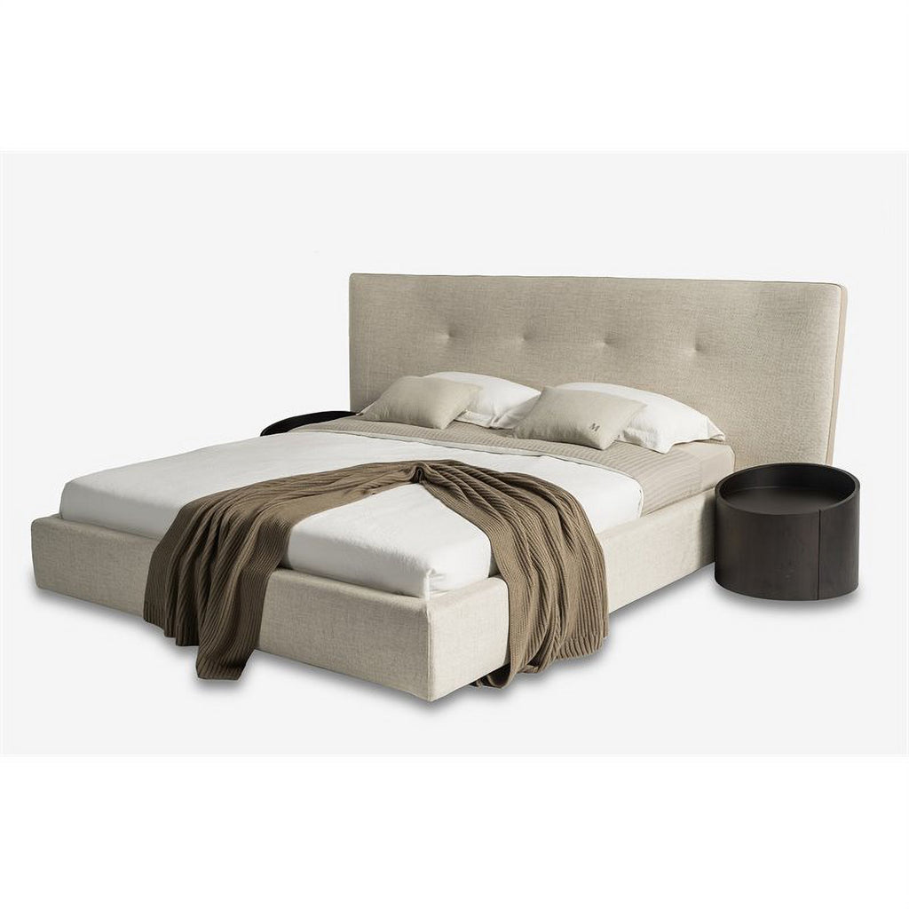 Beige Cotton & Polyester Fabric Bed S83505